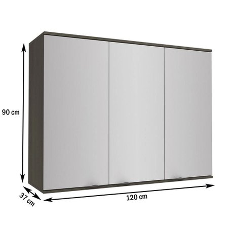 Armario Aereo Cozinha 3 Portas Onix Steel Kappesberg Colombo