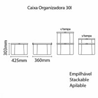 Caixa Organizadora Tramontina Basic com Tampa em Plástico 30L Verde