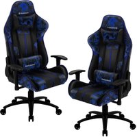 Kit 02 Cadeiras Gamer Office Giratória com Elevação a Gás BC3 Camuflado Azul Admiral - ThunderX3