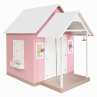 Casinha de Brinquedo com Telhado Branco/Rosa - Criança Feliz