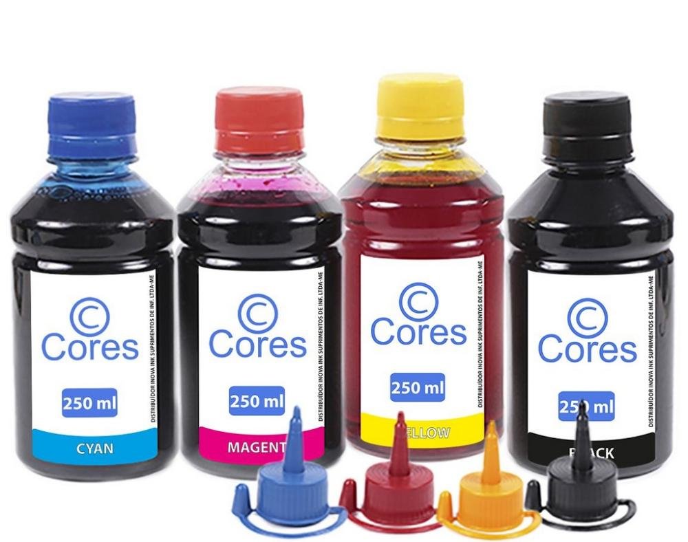 Kit 4 Tintas Para Epson Ecotank L395 250ml Cores 1795