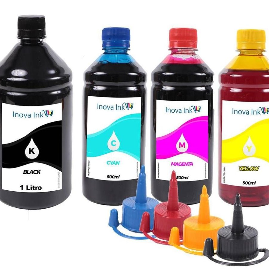 Kit 4 Tintas Para HP Ink Tank 416 1 Litro Black 500ml coloridas Inova Ink