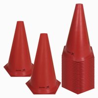 Cone de Marcação de Plástico Flexível - 24cm - Kit com 24 - Vermelho - Muvin
