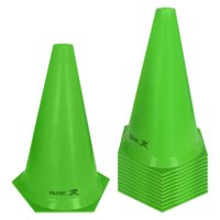 Cone de Marcação de Plástico - 24cm - Kit com 12 - Verde - Muvin