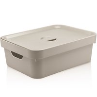 Caixa Organizadora Grande Para Closet 10L Com Tampa Nordi Bege