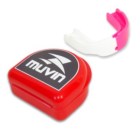 Protetor Bucal Dual Color Muvin PTB-200 - Branco/Rosa