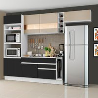 Cozinha Completa Madesa Safira com Armário e Balcão (Sem Tampo e Pia) Detalhe em Vidro