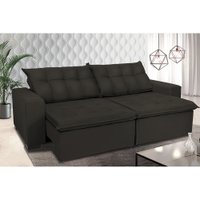 Sofá Retrátil e Reclinavel Oklahoma 2,02 Mts Com Molas e Pillow no Assento Suede Café - Cama InBox