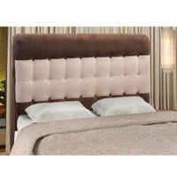 Cabeceira Js 160cm Rubi - Chocolate com Bege