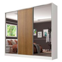 Guarda Roupa Casal 100% MDF Madesa Royale 3 Portas de Correr com Espelhos