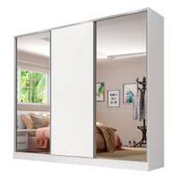 Guarda Roupa Casal 100% MDF Madesa Royale 3 Portas de Correr com Espelhos