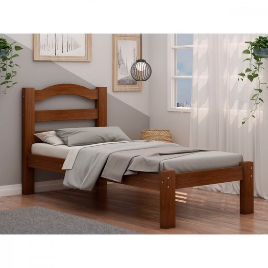 Cama Solteiro Robusta Para Colchão de 88cm Arauna - Amêndo
