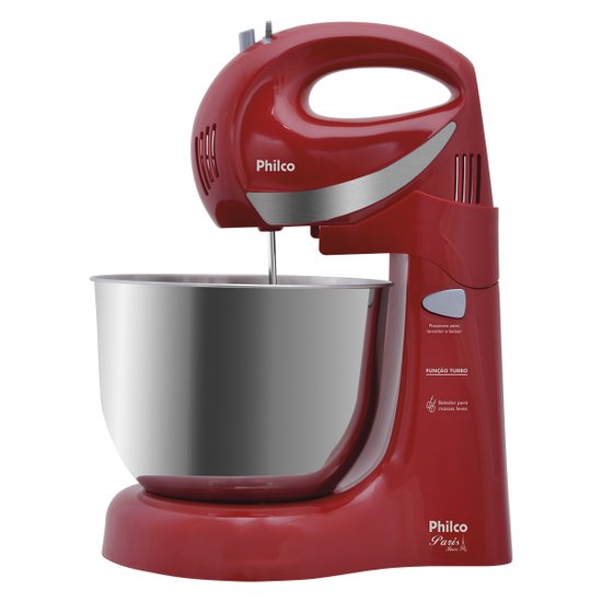 Batedeira Philco Paris Inox Vermelha 350W