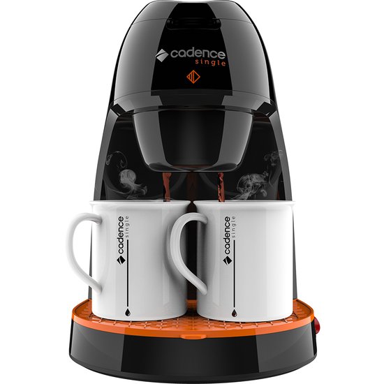 Cafeteira Single Contrast Cadence - Preto com Laranja