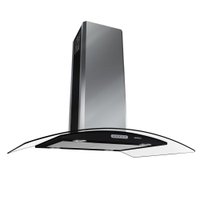 Coifa de Ilha CVC Nardelli com Vidro Curvo Black 90 cm