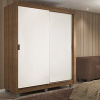 Guarda-Roupa de Solteiro Madesa Dallas, 2 Portas de Correr e 2 Gavetas com Pés