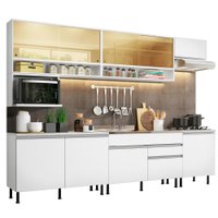 Cozinha Completa, Madesa Verona, com Armário e Balcão - (Sem Tampo e Pia) - Branco