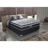 Conjunto Cama Box (Colchão + Box) Gazin Mola São João (Molas Ensacada) Preto 138x188x65