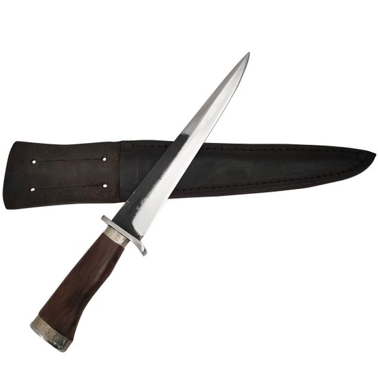 Faca Javalizeira Davila Artesanal Caça 10' Para Caçar Javali com Bainha Couro Brut Forge