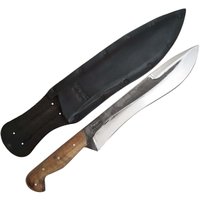 Facão Davila Tático Sorocabano 12' Aço Carbono 5160 Brut Forj Bainha Couro