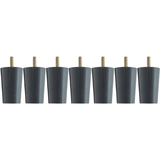 Kit 7 Pés Para Cama Box Casal Pezinhos 6cm Preto em Madeira