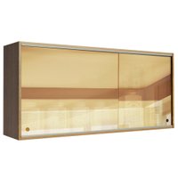 Armário de Cozinha Aéreo 2 Portas de Correr de Vidro Reflex Rustic Emilly Madesa