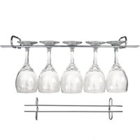 2 Suportes Taças Cromado Decoração Adega Bar Vinho 25cm