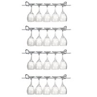 4 Suportes Para Taças Cromado Decoração Bar Vinho 25 Cm