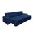 Sofá Retrátil e Reclinavel Oklahoma 2,42m Molas e Pillow no Assento Tecido Suede Azul - Cama InBox