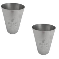 Kit 2 Copos De Tereré Copos De Alumínio Copos Keep Calm and Drink 300ml