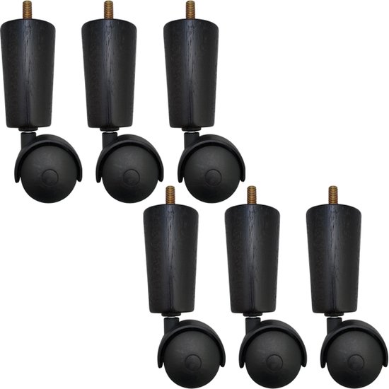 Conjunto 6 Pés De Cama Box Solteiro Baú Rodizio Para Moveis