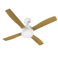 Ventilador de Teto Venti-Delta Vintage Led com 4 Pás Marrom / Branco
