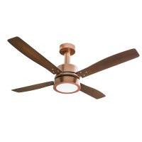 Ventilador de Teto Venti-Delta Vintage Led com 4 Pás Marrom / Cobre