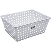 Cesto Organizador Maxi Caixa Organizadora Plástica Quarto Branco