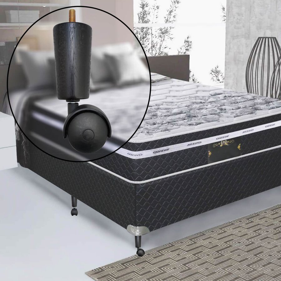 Kit 7 Pe De Cama Box Casal Rodinhas Para Moveis Pé Para Cama