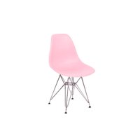 Cadeira Charles Eames Eiffel Base Metal - Rosa
