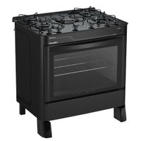 Fogão Agata Glass Piso 5 Bocas Preto Esmaltec Bivolt 0104002095