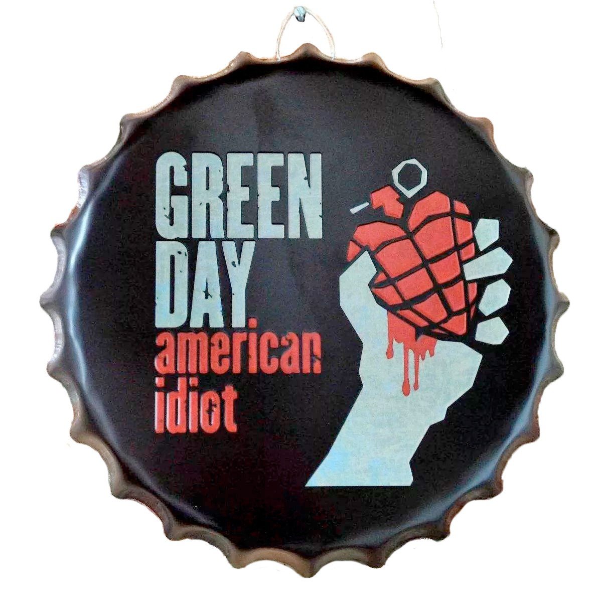 Placa Tampa De Garrafa Decorativa O40cm Green Day Colombo