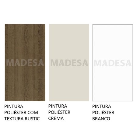 Cozinha Compacta 100 Mdf Madesa Smart 180 Cm Modulada Com Balcao E Tampo Branco Rustic Crema Colombo
