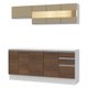 Cozinha Compacta 100% MDF Madesa Smart 180 cm Modulada Com Balcão e Tampo - Branco/Rustic/Crema