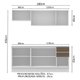 Cozinha Compacta 100% MDF Madesa Smart 180 cm Modulada Com Balcão e Tampo - Branco/Rustic/Crema