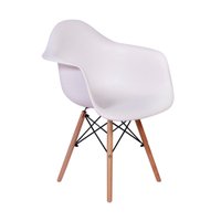 Cadeira Charles Eames Wood Daw Com Braços - Design - Branca