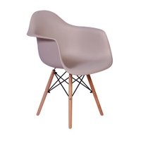Cadeira Charles Eames Wood Daw Com Braços - Design - Nude