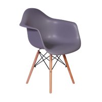 Cadeira Charles Eames Wood Daw Com Braços - Design - Cinza