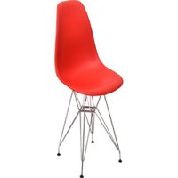 Cadeira Charles Eames Eiffel Base Metal - Vermelha