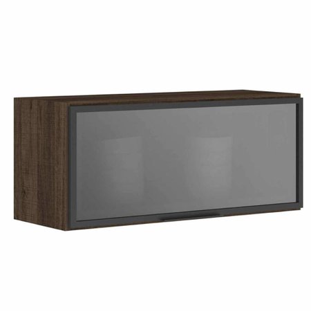 Armario Aereo Basculante Kali Premium 80 Cm Vidro Reflecta Cinza Nicioli Colombo