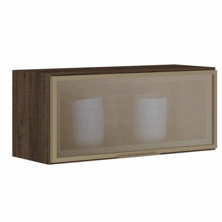 Armario Aereo Basculante Kali Premium 80 Cm Vidro Reflecta Suede Nicioli Colombo