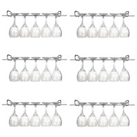 6 Suportes Organizadores De Armário Porta Taças Cromado 42cm