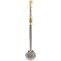 Bomba De Chimarrão Aço Inox Banho Ouro 18k Nossa Senhora Aparecida