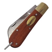 Canivete De Aço Inox Cabo Madeira Verde Modelo Antigo